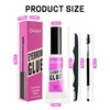 Eyebrow Gel Set with Brow Tool-Waterproof Medium Brown Tinted Eye Brow Gel & Clear Brow Setting Glue,Longlasting Brow Tinting Gel Brow Filler for Eyebrows,Thanksgiving Makeup Gift Kit for Women-01+03
