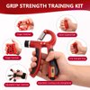 13 PCS Grip Strength Trainer Kit, Hand Gripper Strengthener, Forearm Strengthener, Finger Strengthener, Finger Exerciser, Stress Relief Ball, Forearm Workout Ring for Muscle Building and Injury Recover