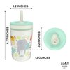 Zak Designs Kelso Toddler Cups For Travel or At Home, 12oz Vacuum Insulated Stainless Steel Sippy Cup With Leak-Proof Design is Perfect For Kids (Safari)