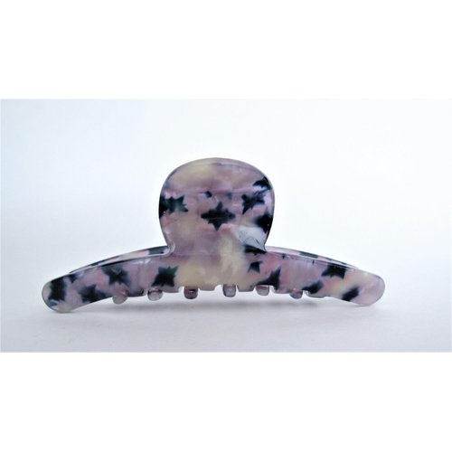 Lavender black and mixed color marbled design hair claw clip for fine, thin hair