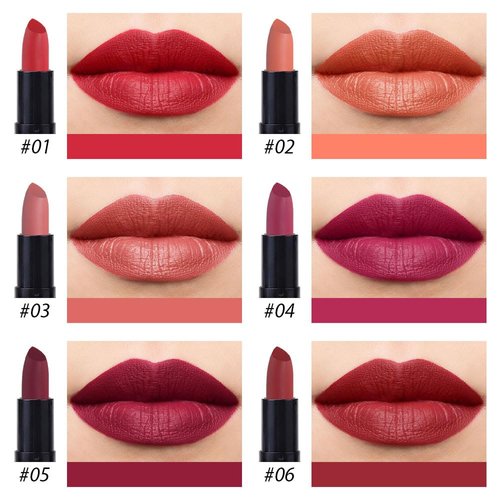 ORANOT 6 Pcs Brown Nude Pink Purple Red Matte Lipstick Sets,Wine Lipstick for Women Longlasting,labiales magicos 24 horas originales,Long Lasting 24 hrs Waterproof Lipstick Pack,labiales mate