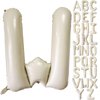 Cream White Letter W Balloons, 40 Inch Giant Letter Balloons W Foil Mylar Helium White Letter Balloons for Birthday Party Supplies Anniversary Event Celebration Decorations Alphabet White W