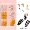 6 Grid/Box Mini Metal Rivet Punk Nail Charms - Gold and Silver Cone Nail Art Studs for Acrylic Nails, Nail Jewels, and DIY Crafts, Alloy Spike Studs Nail Supplies for Women Girls