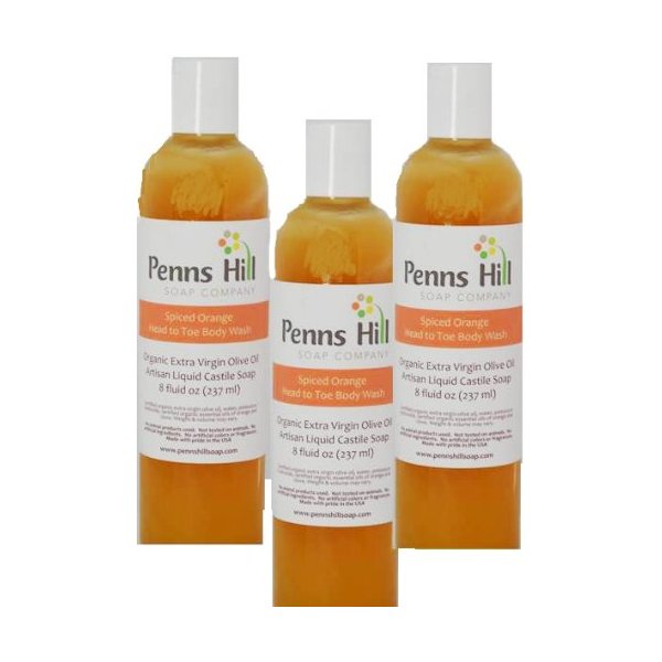 Organic Liquid Extra Virgin Olive Oil Castile Soap (Orange Spice)
