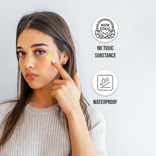 GANPUB 5 packs Multicolor Star Pimple Patches for Face, Hydrocolloid Acne Covers, 200 Count, 5 Colors Pore Cleansing Strips Facial Pore Cleansing Strips Treatments and Masks