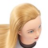 Headfix 26"-28" Long Hair Mannequin Head Synthetic Fiber Hair Hairdresser Practice Styling Training Head Cosmetology Manikin Doll Head with Clamp (6F1919W2720)