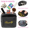 Flannel Sanitary Napkin Storage Bags Period Kit Menstrual Cup Pouch Portable Zipper Nursing Pad Holder Tampons Collect Bags Feminine Menstruation First Period Kit Bag for Teen Girls Women, Black