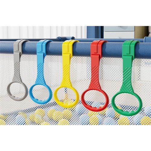 5pcs Walk Assistant Plastic Baby Crib Pull Rings for Baby Baby Pull Up Rings Cot Hanging Rings for Infant Baby Toddler Practice Tool (5 Color)