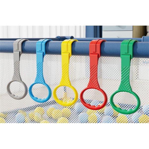 5pcs Walk Assistant Plastic Baby Crib Pull Rings for Baby Baby Pull Up Rings Cot Hanging Rings for Infant Baby Toddler Practice Tool (5 Color)