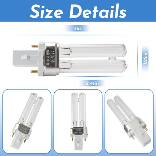 ANTOBLE 5 Watt UVC Replacement Lamp Pond Filter UV Light Compatible with Pennington Aquagarden Inpond 5 in 1 Pond Pump & Filter 200 & 300 & 450 Gallon Models