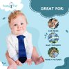 Tasty Tie Teething Tie, 3-in-1 Clip-on Baby Tie Crinkle Toy & Silicone Teether for 3-6-9-12-18 Month Babies | GOTS Certified Organic Cotton | Unique Baby Boy Gift or Stocking Stuffer, Polka Dot Style