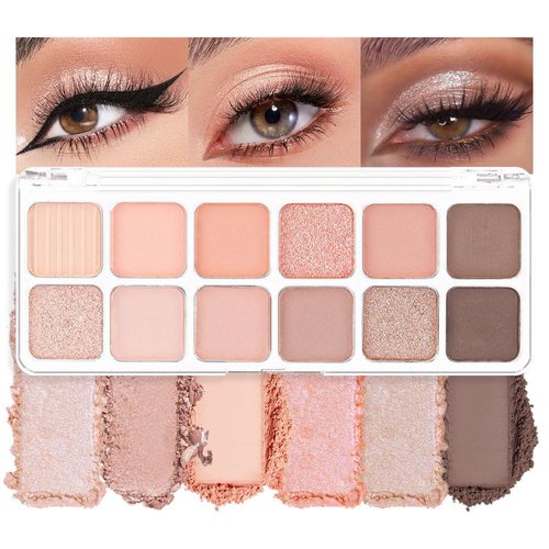12-Color light Brown Orange Pink Eyeshadow Palette for Versatile Day-to-Night Looks – Blendable, Long-Lasting, and Highly Pigmented. Elevate Your Eye Makeup– Unleash Your Unique Style (06#)