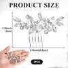 SmallCat 2 PCS Rhinestone Hair Comb, Silver Wedding Hair Combs, Sparkly Crystal Bridal Hair Accessories for Women, Brides for Wedding, Prom, Engagement, Christmas