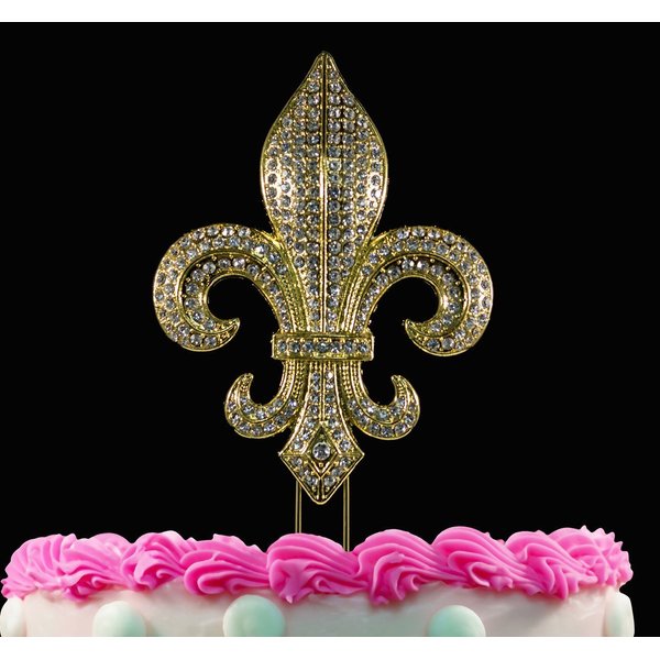 Fleur De Lis Cake Topper Gold Crystal Bling Party Cake Toppers Caketop