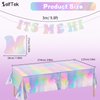 Its Me Hi Im The Birthday Girl Its Me Banner, Glitter Iridescent Popular Birthday Party Decorations Banner With Plastic Table Cloth Disposable 54" x 108", Its A Girl Garland for Party Decorations