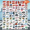 100 PCS Emergency Transportation Temporary Tattoos Themed Birthday Party Decorations Favors Supplies Decor Vehicle Ambulance Tattoo Stickers Gifts For Game Boys Girls Classroom School Prizes Reward