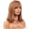 WTHCOS Strawberry Blonde Wig Short Straight Wig With Bangs for Women Short Bob Wig Heat Resistant Synthetic Hair Wigs for Daily Use Halloween costume Cosplay Wig With Wig Cap