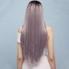 X-TRESS Long Straight Wig Purple Ombre Wig For Women Cosplay Halloween Wigs Synthetic Wig Include Wig Cap (Purple)