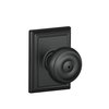 Schlage F40 GEO 622 ADD Georgian Door Knob with Addison Trim, Bed & Bath Privacy Lock, Matte Black