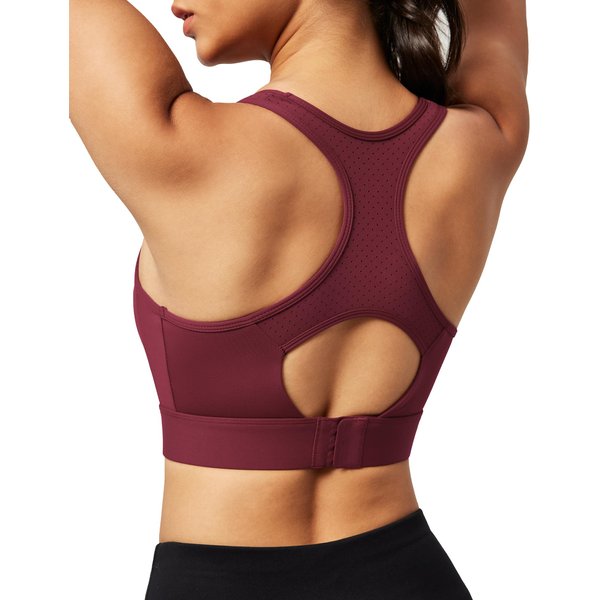 Ewedoos High Impact Sports Bras for Women High Support Push up Sports Bra Racerback Sports Bras Workout Bra Running Bra Maroon