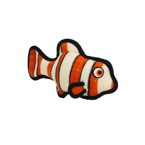 TUFFY - World's Tuffest Soft Dog Toy - Ocean Junior Fish Orange- Squeakers - Multiple Layers. Made Durable, Strong & Tough. Interactive Play (Tug, Toss & Fetch).Machine Washable & Floats