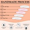 LoveOurHome 120pc Almond Press on Nails Medium Fake Nail Nude Press on Nail Almond False Nail Acrylic White French Tips Press Nails Swirl Artificial Nail & Glue Adhesive Tabs for Women Girls Kids