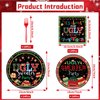 Rakuto Ugly Sweater Party Decorations - 96PCS Ugly Sweater Christmas Party Plates and Napkins Forks Disposable Dinnerware Set It's About to Get Ugly Tacky Sweater Xmas Holiday Party Supplies Serve 24