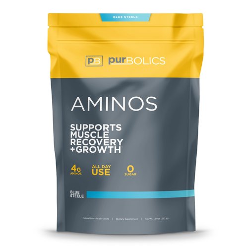 Purbolics Aminos | 4g of Free-Form Amino Acids, Beta-Alanine, 0 Sugar & 60 Servings (Blue Steele)
