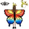 plainshe Halloween Costumes for Girls，Butterfly Wings Kids, Fairy Wings Colorful，3PCS Butterfly Costume Set.