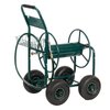 VINGLI 4-Wheel Garden Hose Reel Cart with Storage Basket, Portable Residential Hose Reel Cart, Lawn Watering, for Garden Backyard and Farm (Green)