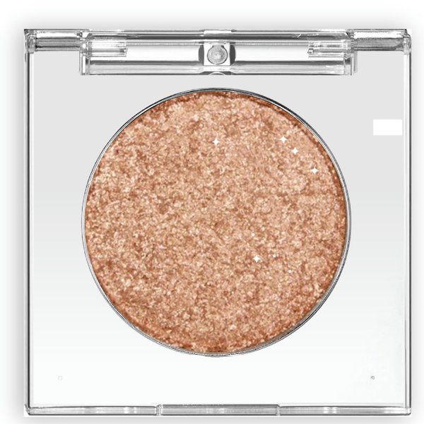 Okerker Shimmer Glitter Eyeshadow Palette, Korean Eye Glitter Makeup, Ultra-Blendable, Sparkle Silver Champagne Gold Eye Shadow, Single Shade Metallic Pigmented Color #201