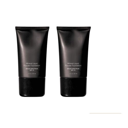 Beauty Deals Mineral Liquid Powder Foundation Broad Spectrum SPF 15 Pack of 2 (Almond)
