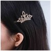 Allereyae Crystal Tiaras Crown Hair Clip Barrette Rhinestone Crown Hairpins Barrette Gold CZ Crown Head Clip Headwear Crystal Wedding Hair Accessories for Women (Gold)
