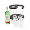 Dollhouse Wine Glasses Bottle and Spiral Shape Rack Set Bar Accessories Miniature Wine Set Kitchen Decoration Wine Holder Tabletop Decor (GREEN BOTTLE)