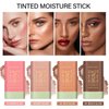 Yeweian Cream Contour Stick, Face Shimmer Bronzer Stick, Blendable Natural Glow Highlighter Makeup Stick, Multi-Use Tinted Solid Moisturizer Stick,Body Face Illuminator Luminizer,02 Soft Glow