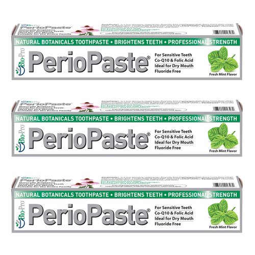 Periopaste Toothpaste 3 Tube Value Pak Professional Strength Dentist Formulated Fluoride-Free Organic Herbal Ingredients F...