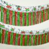 Mega-L Christmas Decorations 2Packs 39Feet Foil Fringe Garland Tinsel Streamers, Red Sliver and Green Jingling Bell Metallic Hanging Backdrop Banner Table Skirts for Parade Floats Golf Cart Holiday