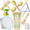 Toddlers Musical Instruments - Montessori Musical Toys for Toddlers, Neutral Colors Wooden Percussion Instruments Set, Modern Boho Xylophone for Boys Girls Kids Preschool Educational Birthday Gifts