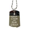 Hat Shark Keep Calm and Play Cello - Military Dog Tag, Luggage Tag Metal Chain Necklace