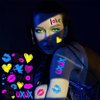 Fluorescent Love Lover Lip Print Temporary Tattoo Stickers Music Festival Concert Bar Party Face Arm shoulder Waterproof Tattoo Stickers Valentine's Day Happy Birthday Decor Supplies