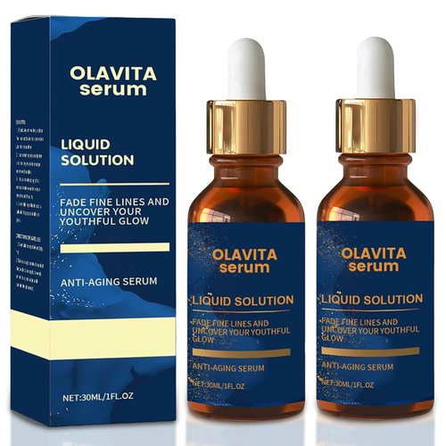 Olavita Serum Facial Serum, Olavita Liquid Solution Anti Aging Serum, Vitamin C & E Serum, Promotes Skin Collagen Production, smoothes wrinkles and fine lines (2PCS)