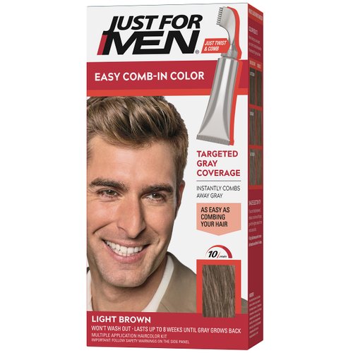 Just For Men Easy Comb-In Color Mens Hair Dye, Easy No Mix Application with Comb Applicator - Lig...