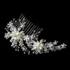 Hand Wired Freshwater Pearl and Crystal Bridal Wedding Hair Comb - Silver