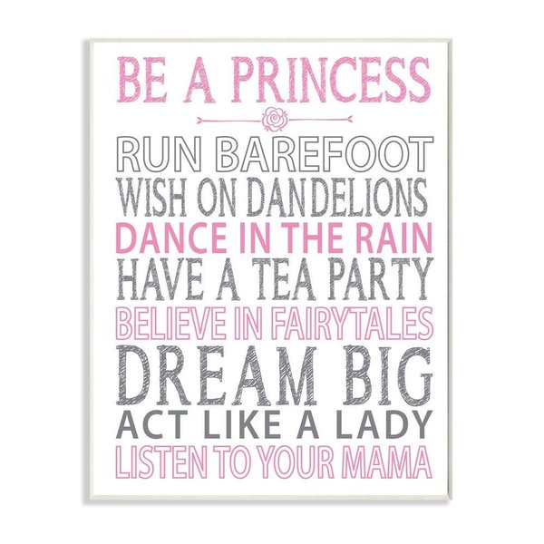 Stupell Industries Be a Princess Pink Typog Wall Plaque, 10x15, Design by Artist Susan Newberry Designs