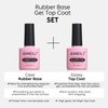 AIMEILI Hema Free Rubber Base Gel Polish and No Wipe Top Coat Kit Set Soak Off U V LED Clear Gel Nail Polish