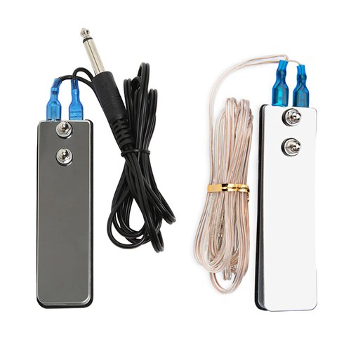 TorSor 2 Pack Tattoo Foot Pedal Switch with 1/4 inch 6.35MM Plug Cable Stainless Steel Cord Power Supply Foot Control Flat Plate Clip For Tattoo Gun Machine Kits Beginners Artist