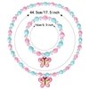 Girls Colorful Butterfly Jewelry Set - Toddler Butterfly Necklace Girls Pretend Plasy Toy Jewelry Box Set with Bead Necklace, Bracelet and Ring - Play Accessories - Ages 3+ Girl Birthday Gifts