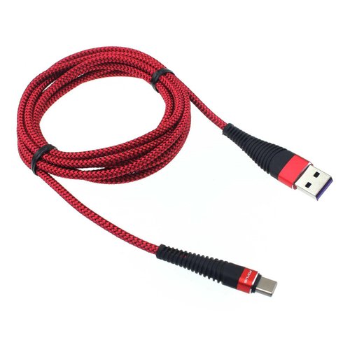 6ft USB Cable Type-C Charger Cord Power for REVVL V Plus 5G Phone, Wire USB-C Long Red Braided Fast Charge Sync High Speed Compatible with T-Mobile REVVL V+ 5G Model
