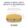 Kent MS23D Finest Men's Military Style Hair Brush - Satin and Beechwood Travel Size Base, Soft Pure White Natural Boar Bristle Ideal for Fine or Thinning Hair and Sensitive Scalps