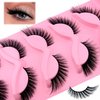 Fox Eye Lashes Wispy Eyelashes 18mm Cat-Eye Lashes Angel Wing Lashes Faux Mink False Eyelashes Natural Look 5 Pairs pack(XF05)